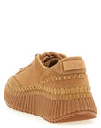 Chloé Beige Polyester Platform Sneakers