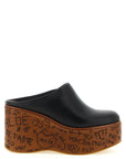 Chloé Black Calfskin Wedge Sandals