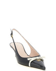 Valentino Garavani Bicolor Leather Mid Heel Pumps