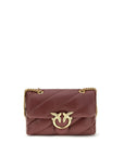 PINKO Bordeaux Calf Leather Bos Taurus Shoulder Bag