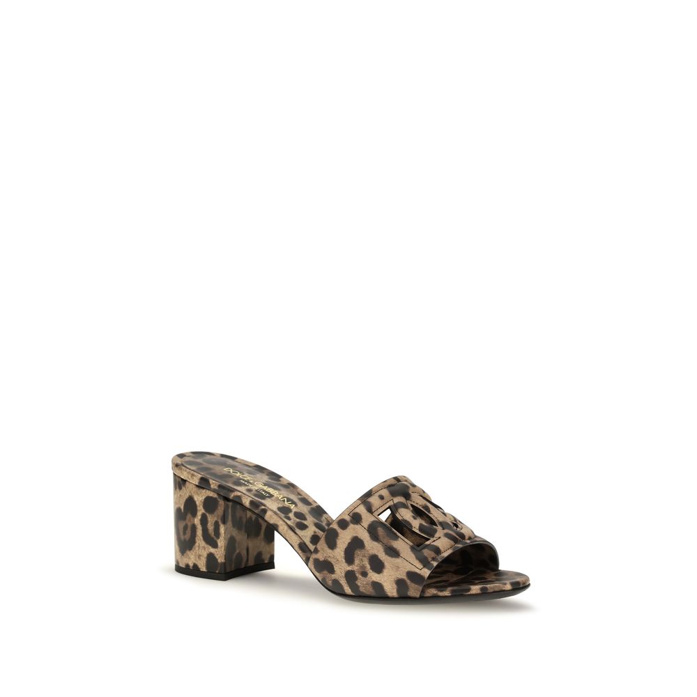 Dolce &amp; Gabbana Beige Calf Leather Bos Taurus Mules