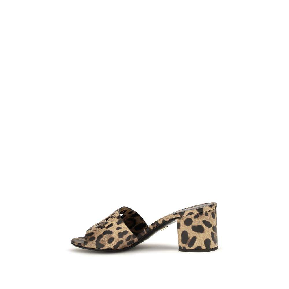 Dolce &amp; Gabbana Beige Calf Leather Bos Taurus Mules