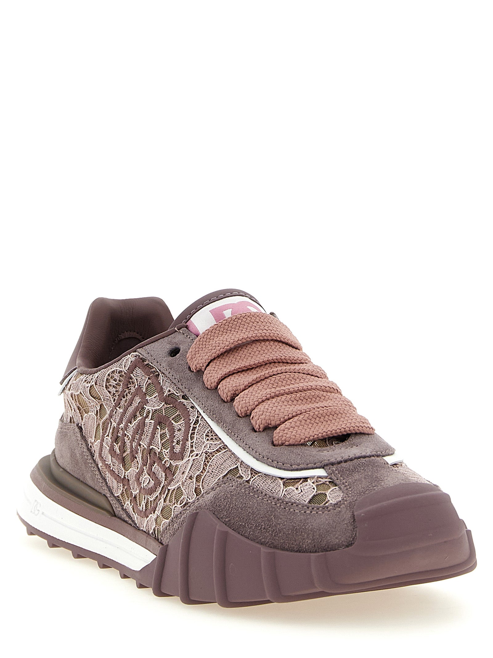 Dolce &amp; Gabbana Purple Leather Athletic Sneakers