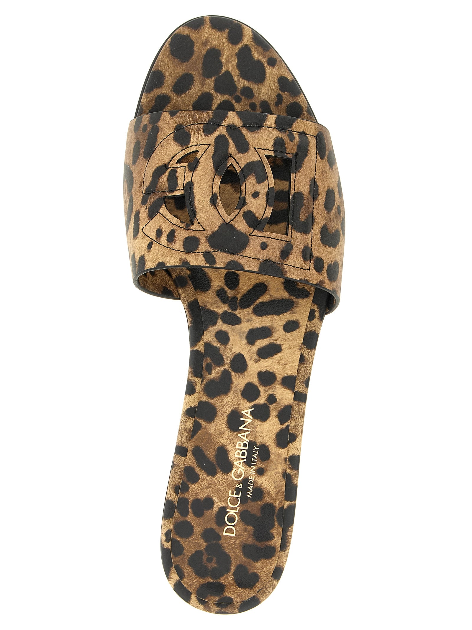 Dolce &amp; Gabbana Brown Calfskin Slides