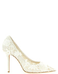 Jimmy Choo Beige Tencel High Heel Pumps