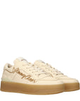 Jimmy Choo Beige Leather Low Top Sneakers
