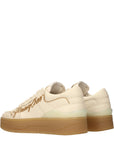 Jimmy Choo Beige Leather Low Top Sneakers