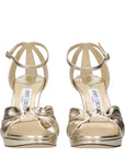 Jimmy Choo Gold Leather Platform Sandals