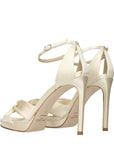 Jimmy Choo Beige Satin Platform Sandals