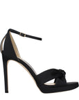 Jimmy Choo Black Satin Platform Sandals