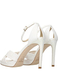 Jimmy Choo White Leather Platform Sandals
