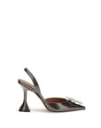 Amina Muaddi Brown Calf Leather Bos Taurus High Heel Pumps