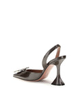 Amina Muaddi Brown Calf Leather Bos Taurus High Heel Pumps