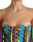 Dolce & Gabbana Multicolor Strings Bustier Polyester Corset  Top