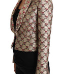 Dolce & Gabbana Gold Floral Sequined Blazer Coat Jacket
