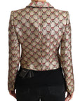 Dolce & Gabbana Gold Floral Sequined Blazer Coat Jacket