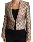 Dolce & Gabbana Gold Floral Sequined Blazer Coat Jacket