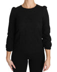 Dolce & Gabbana Black Floral Lace Zipper Top Blouse