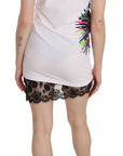 Dsquared² White Printed Crew Neck Sleeveless Bodycon Mini Dress