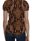 Just Cavalli Snake Skin Print Short Sleeve Top T-shirt