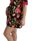 Dolce & Gabbana Floral Pink Lace A-Line Shift Mini Dress