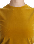 Dolce & Gabbana Mustard Velvet Stretch Shift Mini Dress