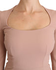 Dolce & Gabbana Pink 3/4 Sleeves A-line Viscose Dress