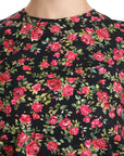 Dolce & Gabbana Black Floral Roses Short Sleeve Top Blouse
