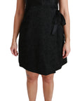 Dolce & Gabbana Black Stretch Satin Jacquard Mini Dress