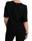 Dolce & Gabbana Black Short Sleeve Casual Top Stretch Blouse
