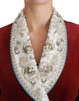 Dolce & Gabbana Red Velvet Baroque Crystal Blazer Jacket