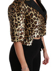 Dolce & Gabbana Blazer Gold Leopard Sequined Jacket