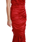 Dolce & Gabbana Red Silk Stretch Mermaid Bodycon Dress