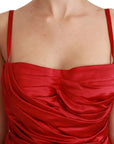 Dolce & Gabbana Red Silk Stretch Mermaid Bodycon Dress