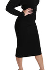 Dolce & Gabbana Black Bodycon Sheath Midi Stretch Dress
