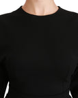 Dolce & Gabbana Black Bodycon Sheath Midi Stretch Dress