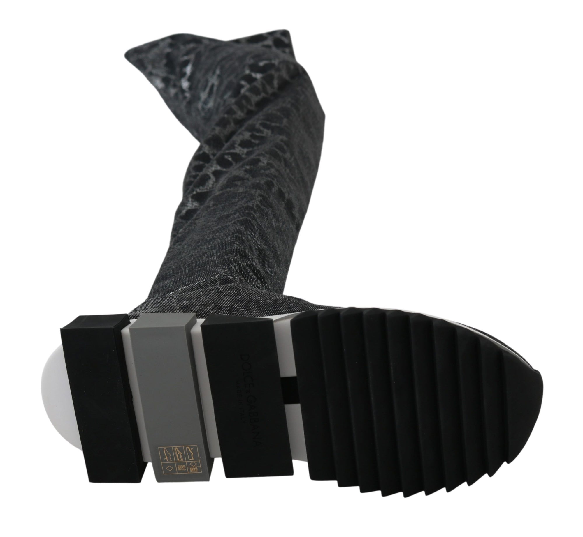 Dolce &amp; Gabbana Gray Leopard High Top Sneakers Booties Shoes