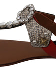 Dolce & Gabbana Leather Ayers Crystal Sandals Flip Flops Shoes