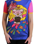 Dolce & Gabbana Purple PIG SUPERGIRL Top Cotton T-shirt