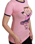 Dolce & Gabbana Pink YEAR OF THE PIG Top Cotton T-shirt