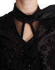 Dolce & Gabbana Black Floral Jacquard Blazer Silk Jacket