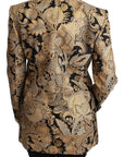 Dolce & Gabbana Black Gold Jacquard Blazer Jacket