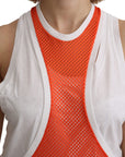 Dsquared² Orange White Crewneck Sleeveless Tank T-shirt Dress Top