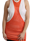 Dsquared² Orange White Crewneck Sleeveless Tank T-shirt Dress Top
