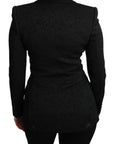 Dolce & Gabbana Black Brocade Single Breasted Blazer Jacket
