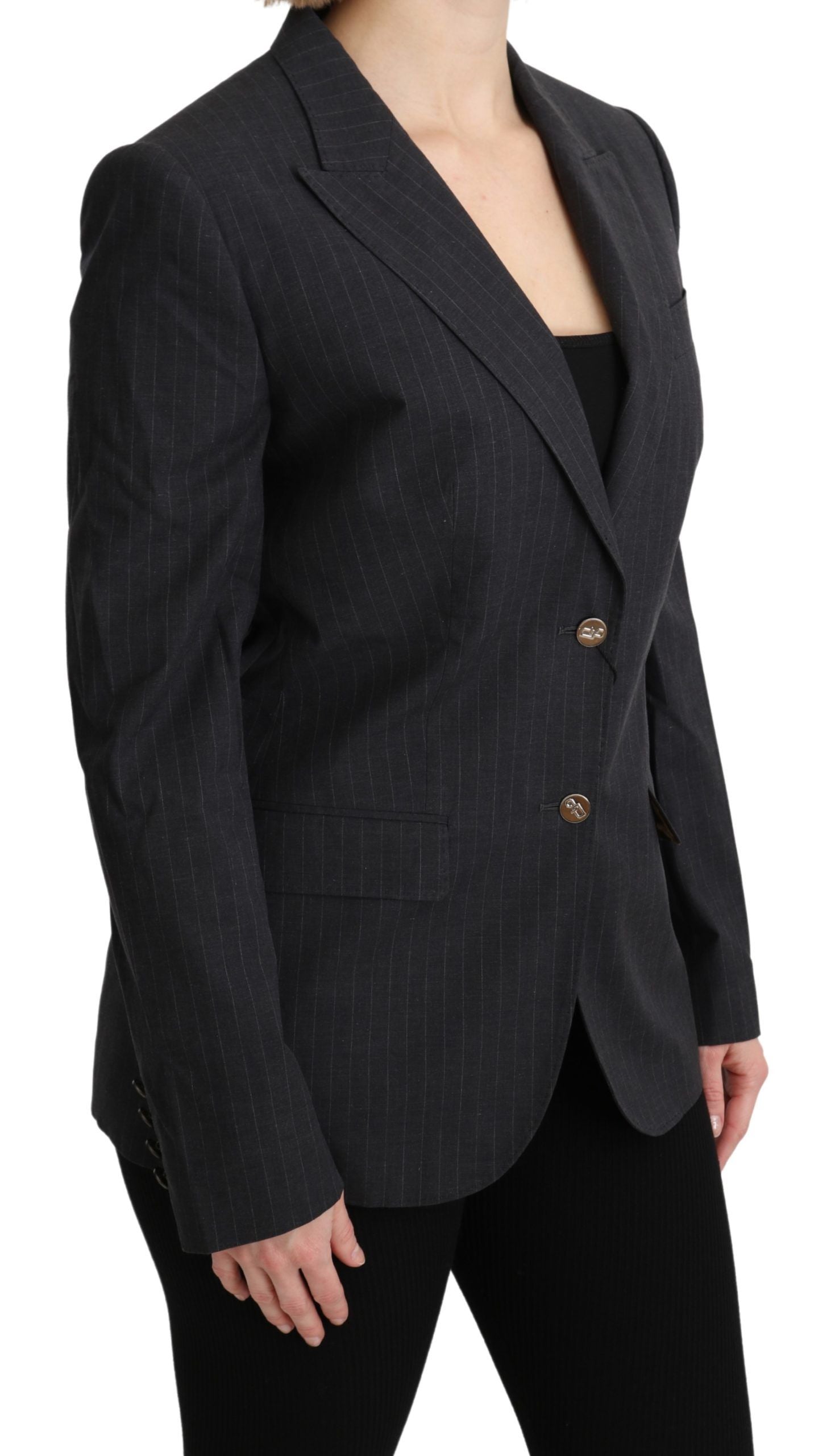 Dolce &amp; Gabbana Gray Single Breasted Blazer Cotton Jacket