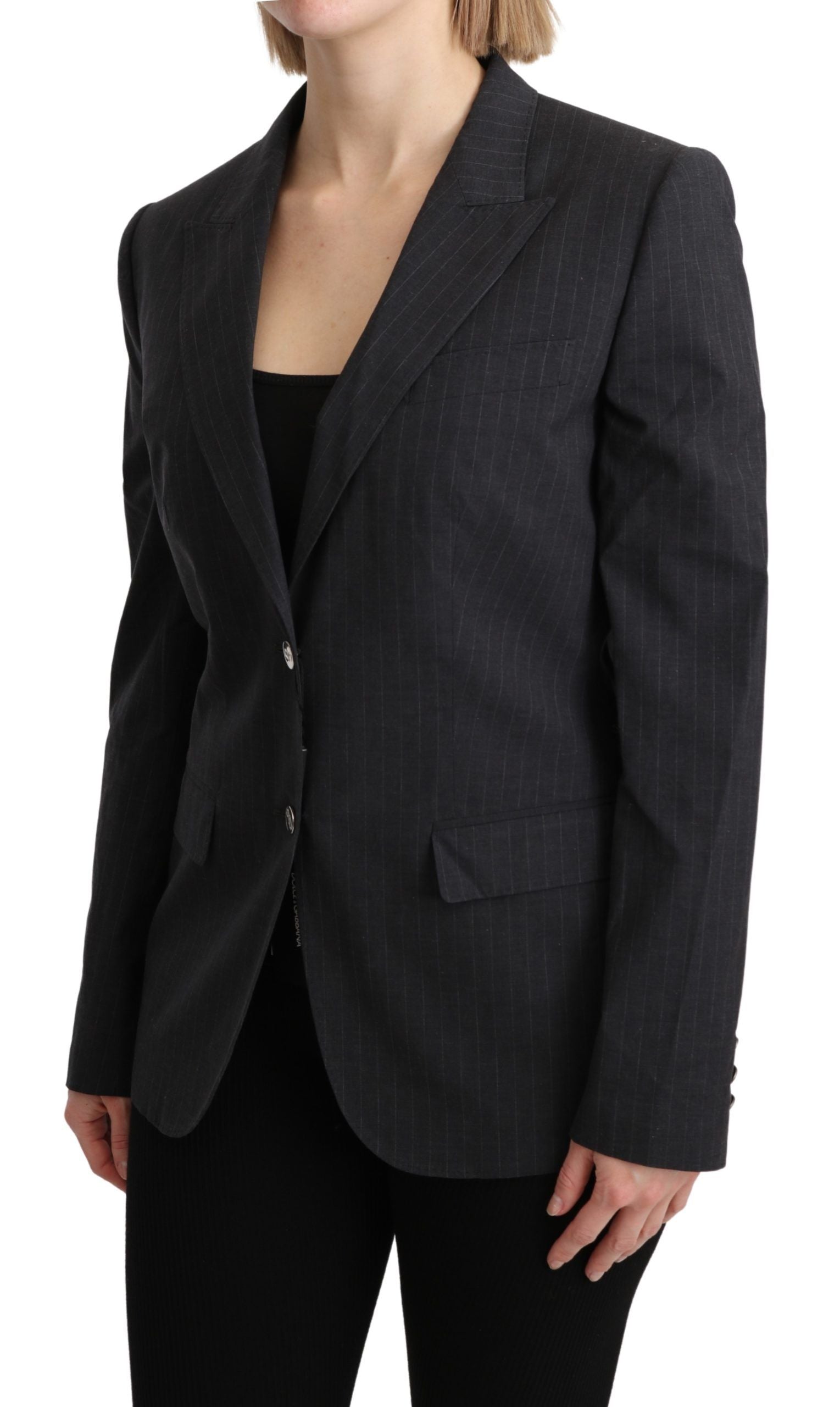 Dolce &amp; Gabbana Gray Single Breasted Blazer Cotton Jacket