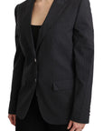 Dolce & Gabbana Gray Single Breasted Blazer Cotton Jacket