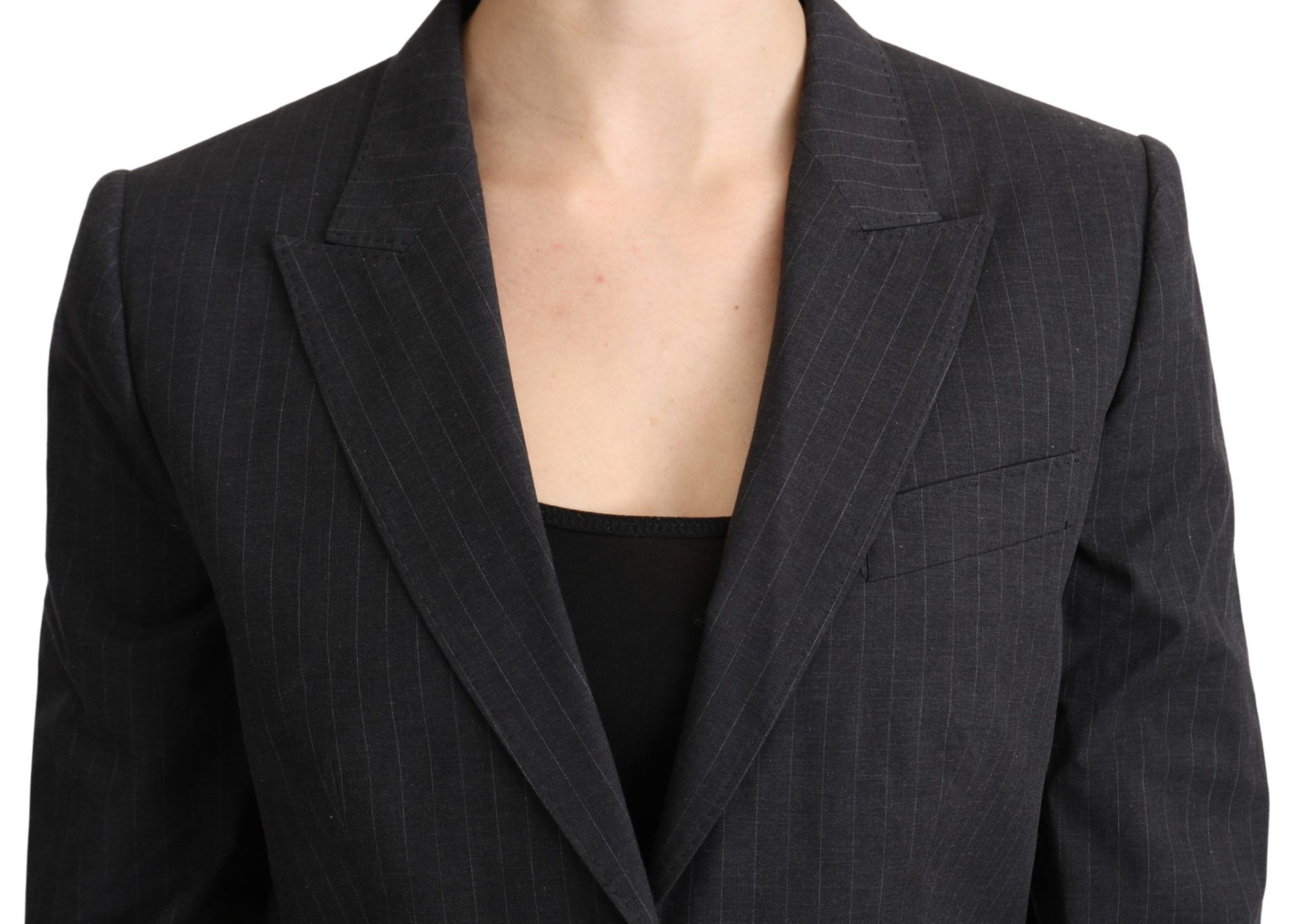 Dolce &amp; Gabbana Gray Single Breasted Blazer Cotton Jacket