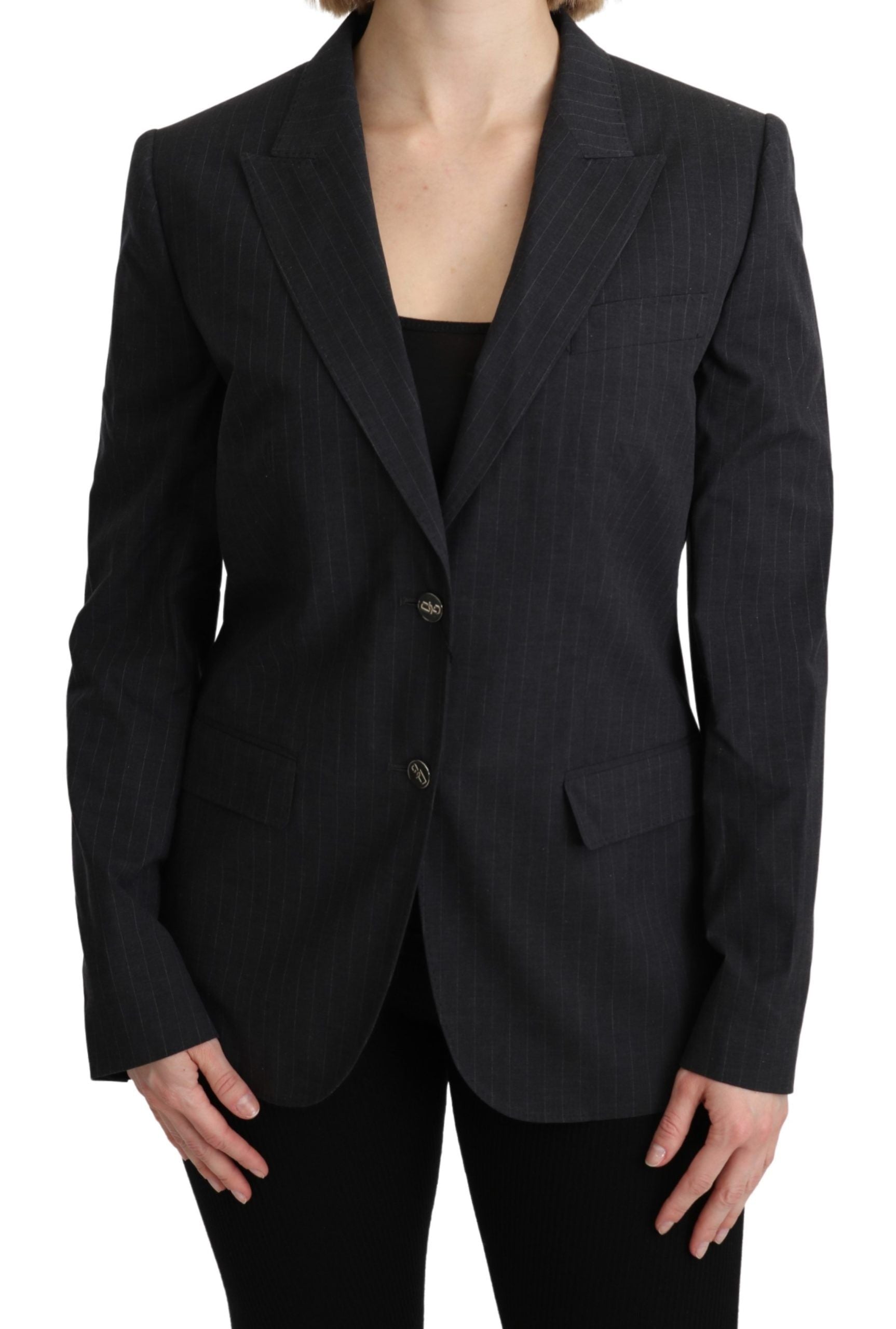 Dolce &amp; Gabbana Gray Single Breasted Blazer Cotton Jacket